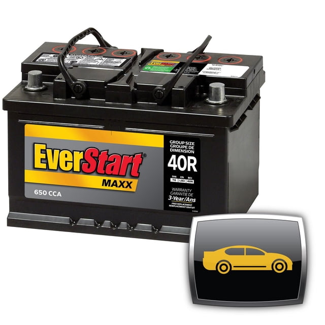 EverStart Auto Maxx-40R, 12 Volt, Car Battery, Group Size 40R, 650 CCA