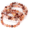 thumbnail image 2 of Bracelet Extensible Unisexe en Perles Rondes de 8 mm avec Pierre Précieuse en Quartz Hématoïde Rouge Naturel, 2 of 4