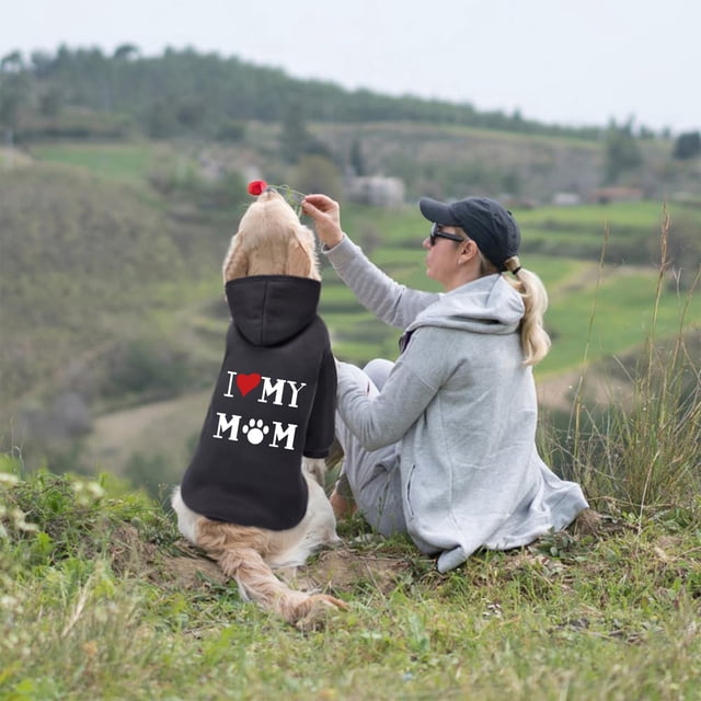 LSLJS Dogs Sweatshirt Pet Supplies Dog Clothes Fleece Cloth Mommy Pet Sweater Teddy Clothes Spring Fall Winter, Polyester Pet Sweatshirt