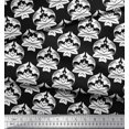 thumbnail image 3 of Soimoi Black Rayon Fabric Flourish Damask Decor Fabric Printed Yard 42 Inch Wide, 3 of 3