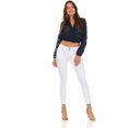 thumbnail image 3 of Cover Girl Jeans Juniors Mid Rise Waisted Butt Shaping Skinny Cute White Size 19, 3 of 5