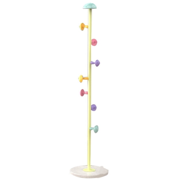 Coat Rack, Metal Stand Hanger Rack with 7 Hooks, Round Mushroom Head, Small Area for Bedroom, Houseware, Closet