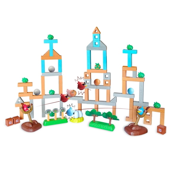 ROLOSO Newly Licensed Angry Birds Toys Playsets Build N&acirc; Launch Construction Brick Assembly Building Blocks Sets Pig City Strike 2 Takedown Space Planet Game