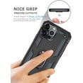 thumbnail image 5 of iPhone 13 Pro Case, Military Armor 360°Unbreakable Swivel Ring Kickstand [Work with Magnetic Car Mount] Slim Shockproof Durable Cover Holster Compatible Apple iPhone 13 Pro Cover - Black, 5 of 5