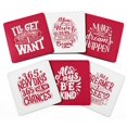 thumbnail image 1 of Inkdotpot Set of 6 Drink Coasters DecorativeNon,SlipCork Base4-inch Square PrintedCoastersEasy Clean- Quotes, 1 of 8