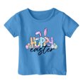 thumbnail image 4 of 4t Fille Tout-Petit Extra Large Enfant Filles Pâques Mignon Graphique Col Rond Manches Courtes T-Shirt Décontracté d'Été, 4 of 4