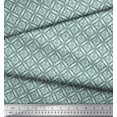 thumbnail image 3 of Soimoi Green Rayon Fabric Triangle Geometric Print Fabric by the Yard 42 Inch Wide, 3 of 3