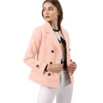 thumbnail image 2 of INSPIRE CHIC Caban Court d'Hiver pour Femme à Revers Cranté en V, Double Boutonnage, 2 of 7