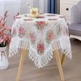 thumbnail image 2 of Nappe Nappe Ménagère Table Basse Nappe Housse de Climatiseur Serviette Petite Table Ronde Gaze Broderie Dentelle, 2 of 6