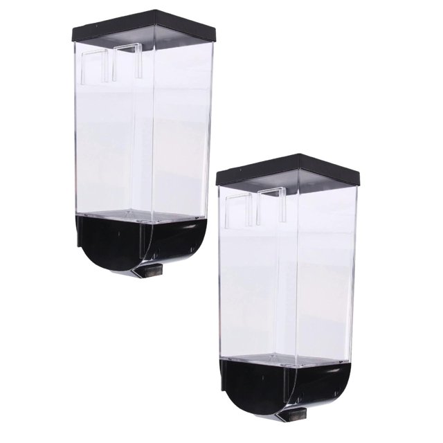 2PC Blue Juice Cereal Dispenser Countertop Cereal Containers Storage 1.5L /1LOrganization And Storage Containers For Kitchen Dry Food Dispenser For Rice Grains Snack Oatmeal Pet Food Black