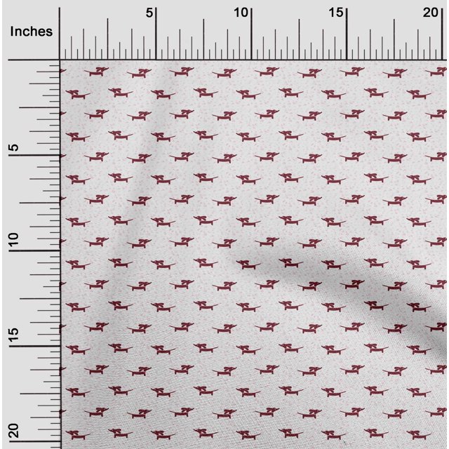 oneOone Viscose Chiffon Fabric Dachshund Dog Printed Fabric 1 Yard 42 Inch Wide