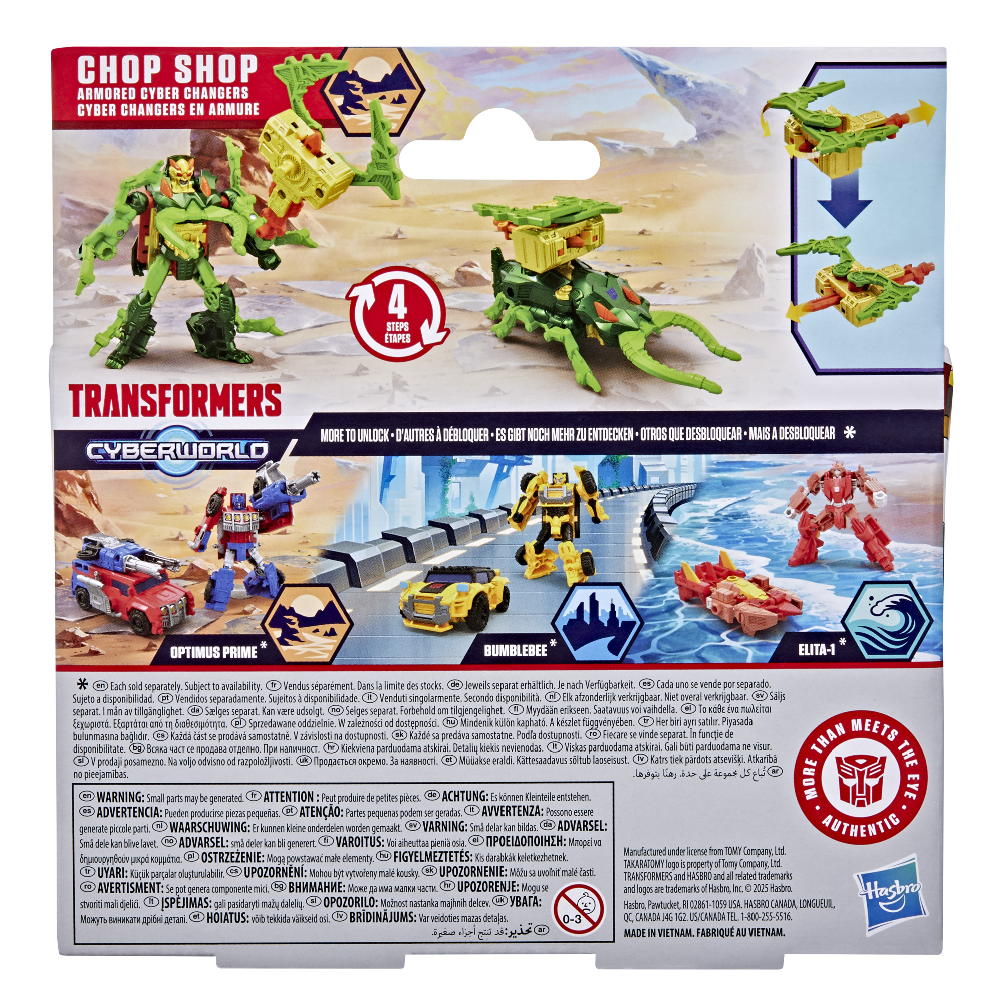 Transformers CYBERWORLD, figurine Cyber Changers Chop Shop en armure