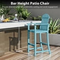 thumbnail image 4 of Gymax 2PCS Tall Adirondack Chair w/Back Armrests & Footrest for Balcony Porch Deck Turquoise, 4 of 10