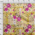 thumbnail image 3 of oneOone Rayon Yellow Fabric Asian Floral With Geometrical Texture Craft Projects Decor Fabric Printed By The Yard 56 Inch Wide, 3 of 4