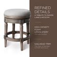 thumbnail image 3 of Maven Lane Pullman Backless Counter Stool in Reclaimed Oak Finish w/ Ash Grey Fabric Upholstery, 3 of 6