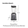 thumbnail image 4 of Hamilton Beach PowerMax Professional-Performance Blender for Shakes and Smoothies, Puree and Ice Crush, 48oz BPA-Free Glass Jar, 1680 Peak Watts, Stai, 4 of 10