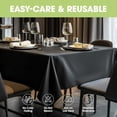 thumbnail image 4 of Table Cloth - Polyester Table Cloth for Rectangle Table, 60''x84'' Tablecloth, Decorative Tablecloths for Parties, Dinings, Picnics, Washable & Ironable, Black Black 60" X 84" Black 60" X 84", 4 of 5