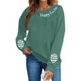 thumbnail image 2 of Chandail Simple pour Femmes Happly Easter Chandails pour Femmes Oeufs de Pâques Graphique Coupe Ample Col Rond Chandails de Sport Festival Chandails à Enfiler Hauts - Hontri, 2 of 4