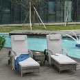 thumbnail image 2 of Wicker Patio Lounger Set with Cushions, Reclining Lounger, Mixed Grey, 2 of 10
