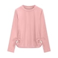 thumbnail image 4 of Sunnyoo T-Shirt Décontracté à Manches Longues pour Tout-Petites Filles, Col Rond, Froncé avec Nœud, Tailles 3-14, 4 of 7