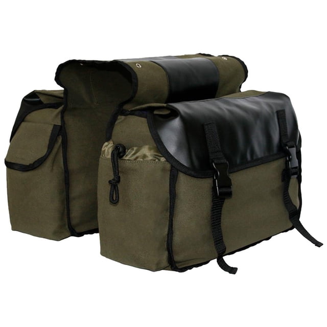 Canvas Bike Double Pannier Bags Water Resistant Rack Large Pockets