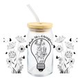 thumbnail image 1 of 3D UV DTF Transfer Cup Wrap Transfer Sticker For 16 Hot Oz Glass Coffee Q2I6, 1 of 6