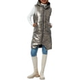 thumbnail image 2 of Kmbangi Gilet Long Sans Manches à Fermeture Éclair, Coupe Ajustée, Uni, Décontracté pour Femmes, 2 of 9