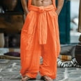thumbnail image 1 of Men Solid Casual Pockets Outdoor Straight Type Elastic Waist Pants Trousers, 1 of 6