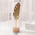 thumbnail image 4 of Desktop Decor Leaf Decor Metal Golden Leaf Ornaments And Base Modern Simple Gold Leaf Table Sculpture For Living Room Bedroom Bookshelf Desktop Decoratio, 4 of 4