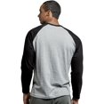 thumbnail image 2 of SLM T-Shirt Raglan de Baseball en Coton à Manches Longues pour Homme - Gris/noir - 3TG, 2 of 4