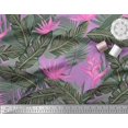 thumbnail image 3 of Soimoi Modal Satin Fabric Floral & Leaves Tropical Fabric Prints By Yard 42 Inch Wide, 3 of 3