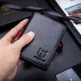 thumbnail image 2 of BULLCAPTAIN Large Capacity RFID Blocking Genuine Leather Wallet Black QB-027, 2 of 12