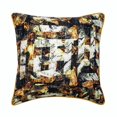 thumbnail image 1 of Pillow Cover, Decorative Black 20"x20" (50x50 cm) Throw Pillow Cover, Burlap Textured Printed Throw Pillows For Couch, Moroccan Pattern Modern Style Halloween Decorations - Maze Noir, 1 of 4