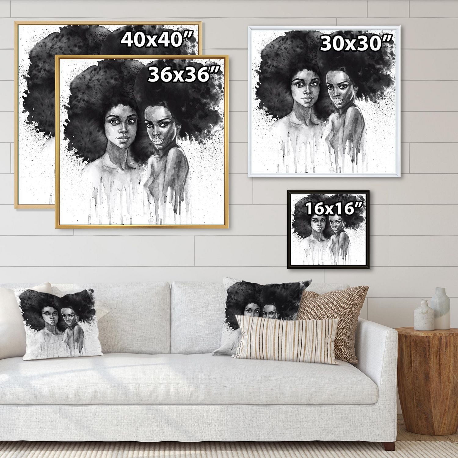 Designart Portrait de femme afro-américaine XI ART MURAL À CADRE FLOTTÉ