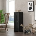 thumbnail image 2 of HOMCOM 48" Kitchen Pantry, Storage Cabinet with Barn Door, Black, 2 of 10