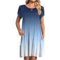 thumbnail image 1 of Robe d'Été pour Femmes 2024 Mode Grande Taille Décontractée Col Rond Manches Imprimé Floral avec Poche Robe Ample Longueur Genou 50 % de Réduction!, 1 of 4