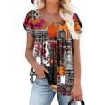 thumbnail image 1 of Ovbmpzd Hauts Rétro pour Femmes Manches Pétales Rouges Smockés d'Été Imprimés Graphiques Blouses Camisoles pour Femmes TG, 1 of 5