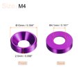 thumbnail image 2 of Unique Bargains Lot de 30 Rondelles à Encastrer M4 en Alliage d'Aluminium Anodisé, Violet, 2 of 4