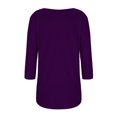 thumbnail image 3 of FAIWAD Oversized Tshirts for Women 3/4 Sleeve Button Decor Tops Cute Round Neck Basic Business Tees Blouses, 3 of 4