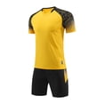 thumbnail image 2 of hengsof Ensemble de Maillot de Football à la Mode pour Enfants, Haut à Manches Courtes Col Ras du Cou, Short à Taille Élastique Tenue de Sport, Confortable Respirant Absorbant la Sueur Séchage Rapide Uniforme de Sport Deux Pièces, 2 of 4