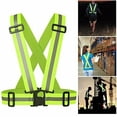 thumbnail image 3 of HANCELANT 2 Piece Adjustable Safety Security High Visibility Reflective Vest Gear Stripes Jacket, 3 of 10
