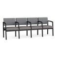 thumbnail image 1 of Lenox Steel Reception Waiting 4-Seat Chair / Black Steel / Gray / Gray, 1 of 5