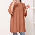 thumbnail image 4 of Timegard Hauts pour Femmes Manches Courtes Col Rond T-Shirts Fendus sur le Côté Couleur Unie Décontracté Ample, 4 of 4