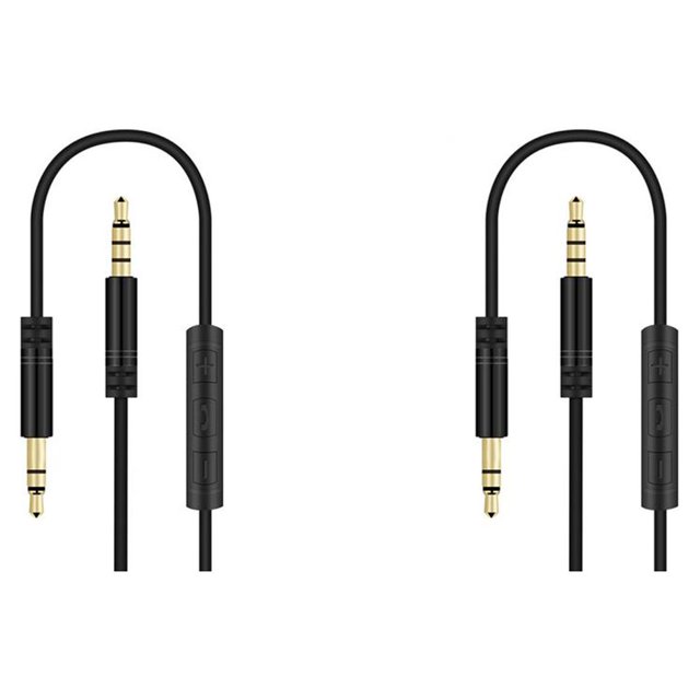 Ruiboury Car Stereo AUX Cable Computer Headphone Handsfree Phone Call Wire Control 3 .5mm Audio Cord black 2Set