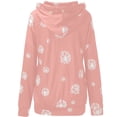 thumbnail image 5 of Pompotops Women Dandelions Printing Hooded Long Sleeve Zipper Drawstring Shirts Tops Coat, 5 of 5