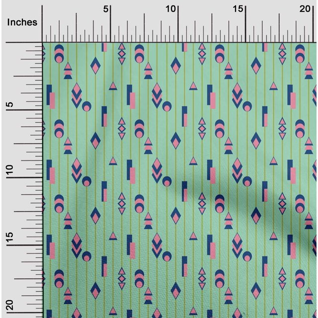 oneOone Silk Tabby Fabric Stripe & Geometrical Shapes Geometric Decor Fabric Printed BTY 42 Inch Wide