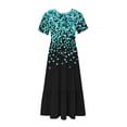 thumbnail image 5 of Women's Short Sleeve Printed Dress, Round Neck Casual Dress with All-Over Pattern, Lightweight Polyester Machine-Washable Dress for Daily Wear, 5 of 5