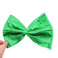 thumbnail image 2 of CUITING St. Patricks Day Bowties (3PCS) - Sequin Glitter Shamrock Green Neckwear, 2 of 6