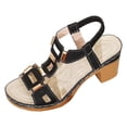 thumbnail image 1 of DAFEI Sandales pour Femmes à Talons Hauts Épais, à Bout Ouvert, à Talon Bloc, Robe, Fête Nuptiale, Chaussures de Mariage, 1 of 7