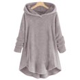 thumbnail image 2 of Womens Cardigan Plus Size Button Plush Tops Hooded Loose Cardigan Wool Coat Winter Jacket Navy Xl, 2 of 5